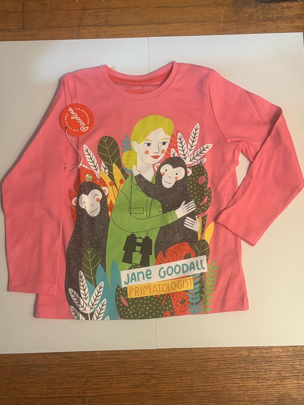 Piccolina Jane Goodall Graphic Long-Sleeve Girls' Tee Shirt